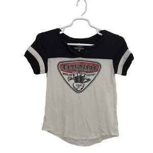 Lucky Brand Black and White Triumph Graphic Tee